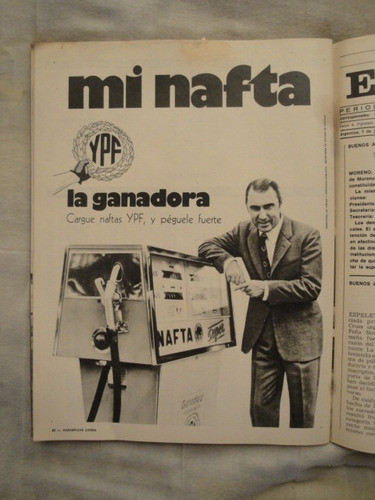 Publicidad Nafta Ypf Cacho Fontana Año 1970 0