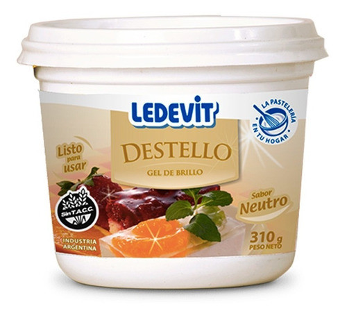 Destello Gel Brillo Neutro Ledevit 310 Gramos Repostería 0