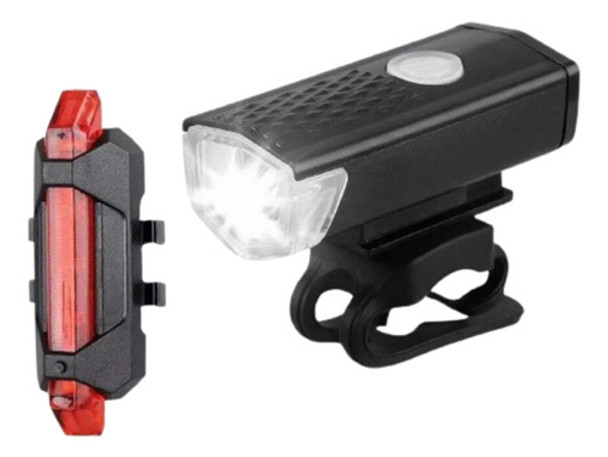 Combo Luces Led Bicicleta Delantera Y Trasera Recargables 0