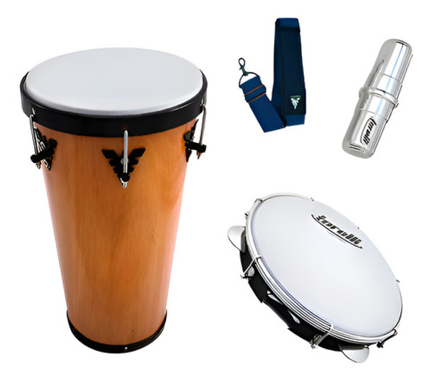 Kit Instrumentos De Samba Pagode Timba Pandeiro Ganzá 0
