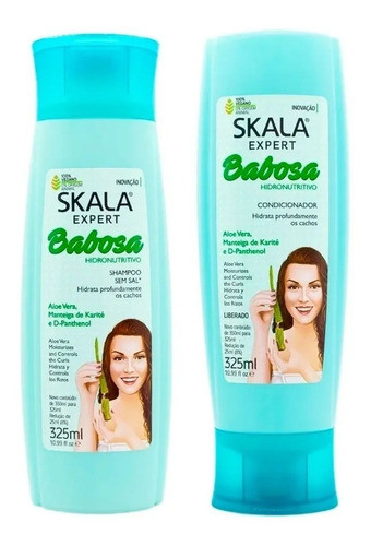 Kit Acondicionador Shampoo Aloe Vera Skala Babosa Vegano 0
