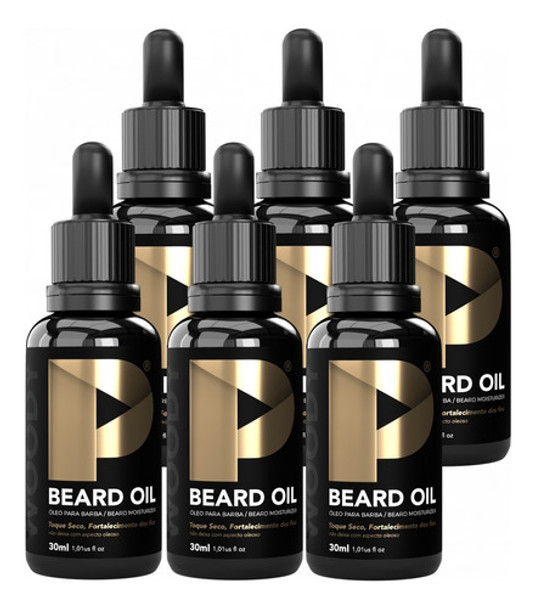 Óleo Para Barba Play Barber 30ml Amadeirado Hidrata 6 Unidad 0