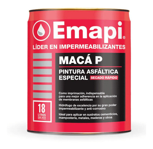 Pintura Asfáltica Impermeabilizante Macá P Lata 18 Lt Emapi 0