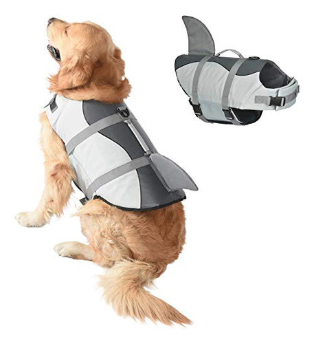 Doglay Dog Shark Life Jacket, Ripstop Dog Life Chaleco Para 0