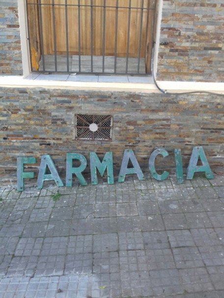 Cartel  Letras Chapa  Hojalata Farmacia 0