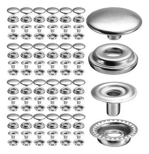 100 Stainless Steel Snap Buttons. 0