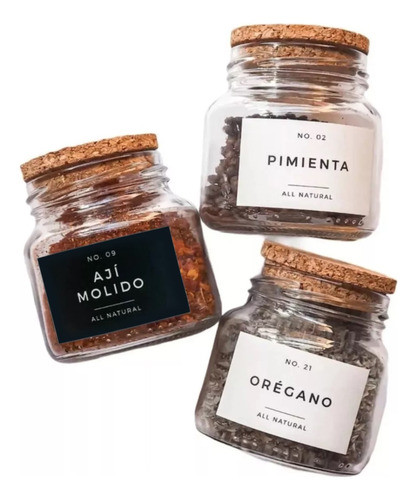 Kit Imprimible Etiquetas Frascos Editable Cocina Minimalista 0