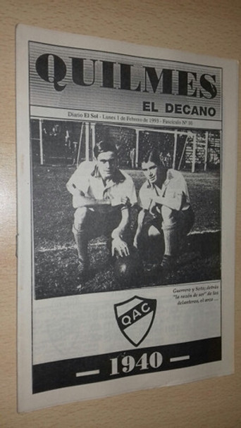 Historia Quilmes A.c. El Decano Fasciculo N°10 Diario El Sol 0