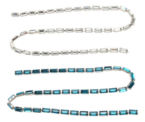 Rhinestone Close Chain Trim, 2 Peças, Strass, Garra, Design 0