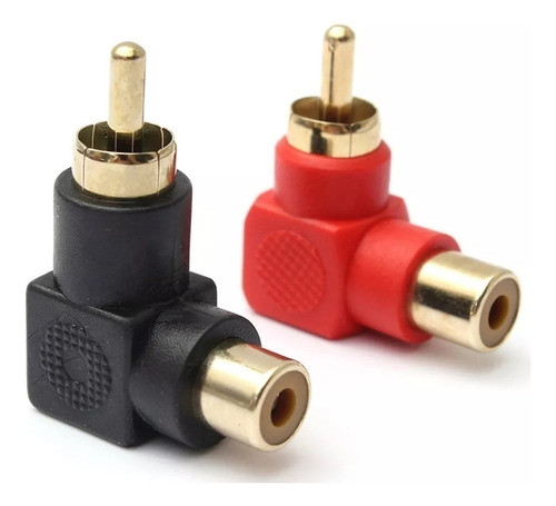 Adaptador Rca 90 Grados Codo Codito Rojo - Negro 0