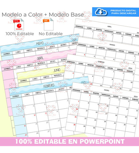 Kit Imprimible Calendarios 2024 Planner Con Anotaciones Edit 0
