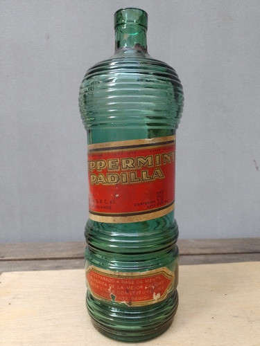 Antigua Botella Peppermint Padilla Con Etiqueta 0