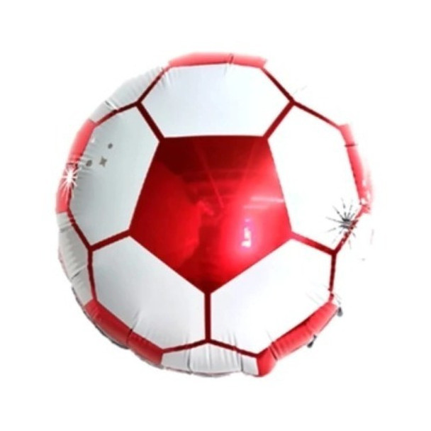 Globo Metalizado Pelota Rojo Y Blanco 18 Pulgadas X5 Uni. 0