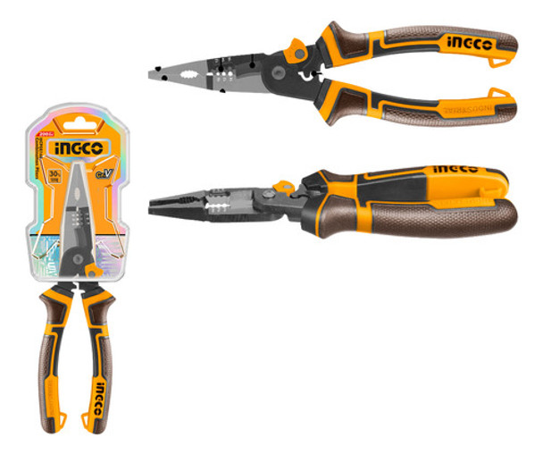 Pinza Punta Fina 8  200mm Cr-v Mult 6 En 1 Ingco Hmflnp28200 0