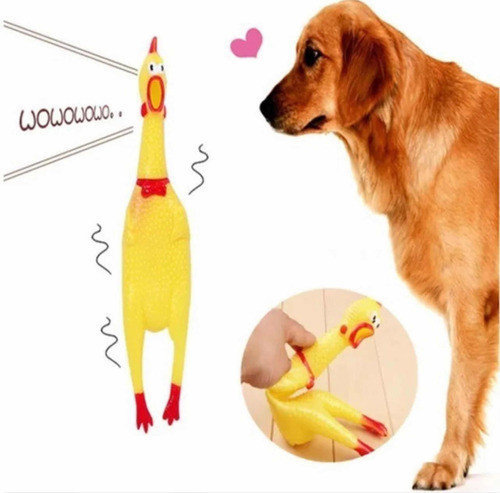 Pollo De Goma Mediano Juguete Chillón Chifle 0