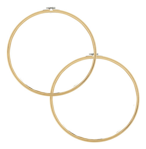 Kit 2 Bastidor Bambu Ajustável De Metal Artesanato 24cm 0