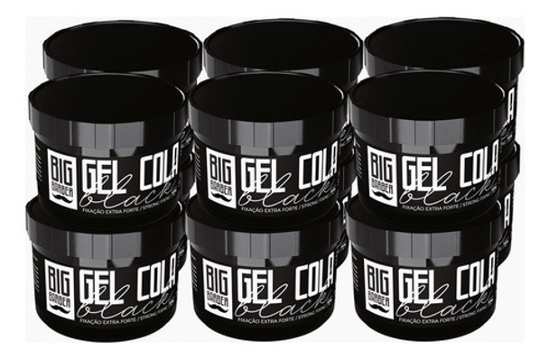 Gel Cola Black Big Barber 300g Cobre Imperfeições Kit 12 Und 0