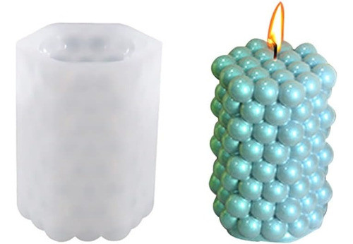 Molde De Silicona Hexagonal Burbujas Especial Para Velas 0