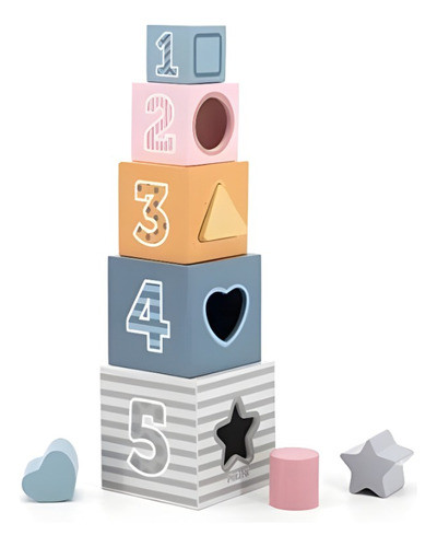 Cubos Encastrables Cubos Apilables Juego Didactico Madera 0