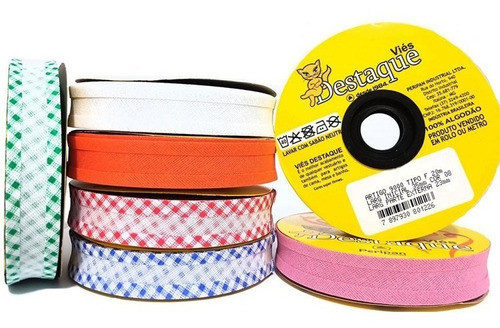 Kit Viés Destaque 35mm Cores Lisas Ou Estampadas 10 Unidades 0