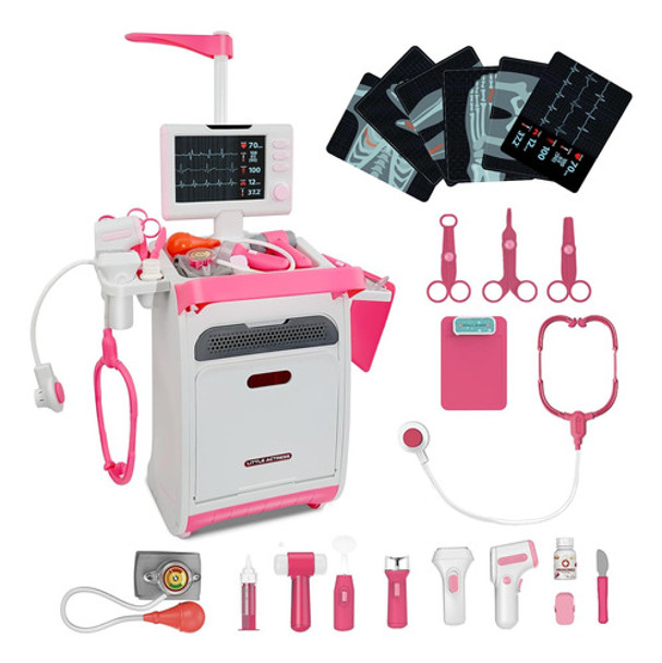 Juego De Médico Rosa Para Niños De 3- Con Accesorios 0