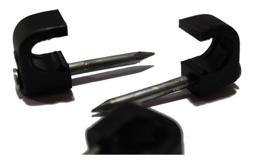 Grampita Coaxial Nº8 Con Clavo - Negro - 750 Unid - Fct A 0