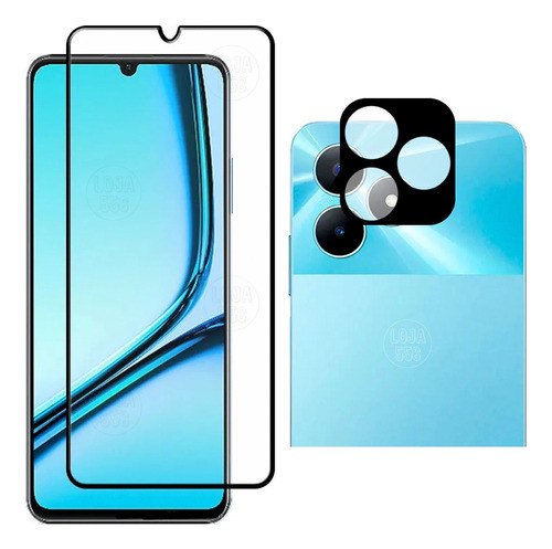 Película Vidro 3d + Película 3d Câmera Para Realme Note 50 0