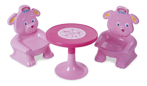 Mesa Y Silla Modelo Osos Rosas Rondi 0