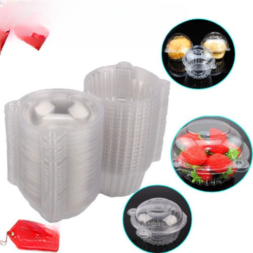 400pcs Claro Plástico Cupcake Muffin Caso Pod Cúpula Titular 0