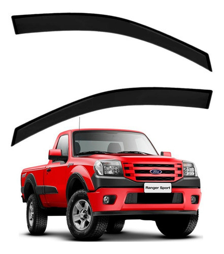 Calha Chuva Defletor Fumê Ranger Cabine Simples 2000 2001 0