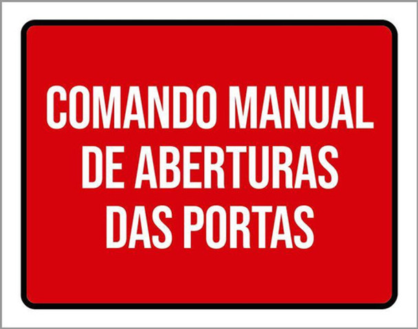 Placa Comando Manual Aberturas Das Portas 27x35 0