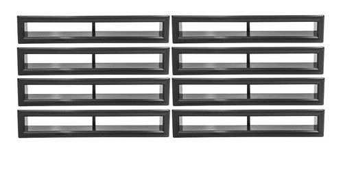 8 Unidade - Aero Duto 4,5x24cm Retangular Preto Caixa De Som 0
