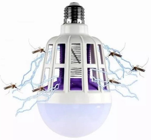 Lampara Luz Led Con Mata Moscas Mosquitos Insectos 15w 0