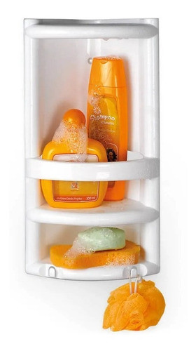 Cantoneira Prateleira Canto Suporte Duplo Porta Shampoo 5pç 0