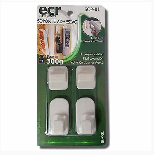 Soporte Control Remoto Decodificador Adhesivo Blanco Zuk 0