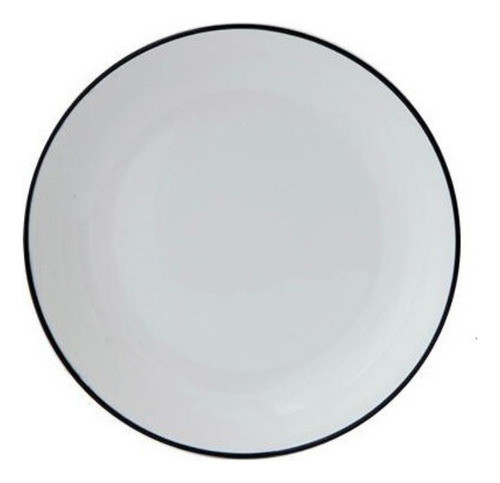 Plato Hondo De Cerámica Para Sopa Con Borde Negro 0