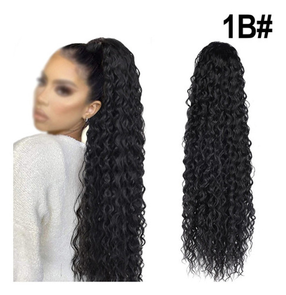 60cm Peruca Longa Cacheada De Cabeça Africana Wig 0