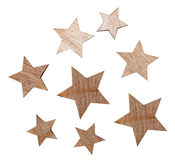 Estrellas De Madera Rústica Colgante Artesanía Decoración X8 0