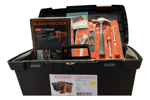 Kit Parafusadeira/furadeira 12v, Black&decker,18 Acessórios. 0