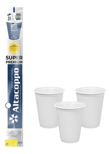 Copo De Plástico( Pp) 110ml Branco - C/100 Unid Altacoppo 0