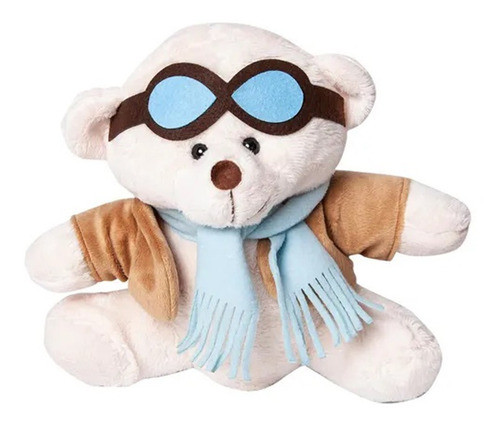 Urso De Pelúcia Aviador 22 Cm Sentando W.u 0