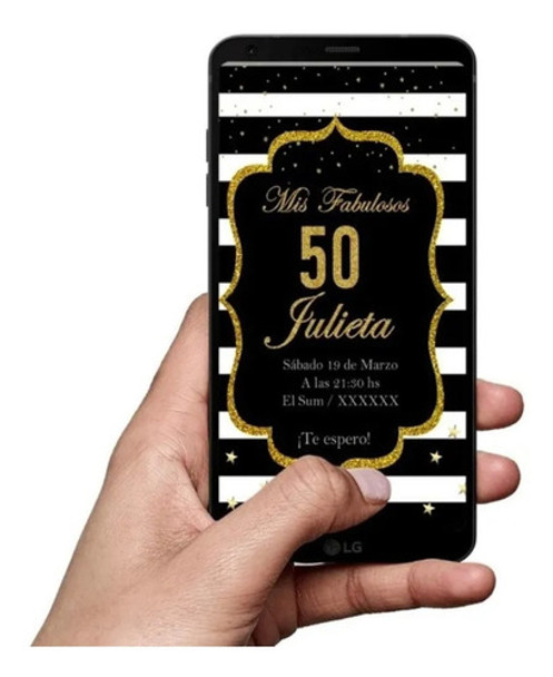 Invitacion 50 Años Video Tarjeta Cumpleaños 40, 30 0
