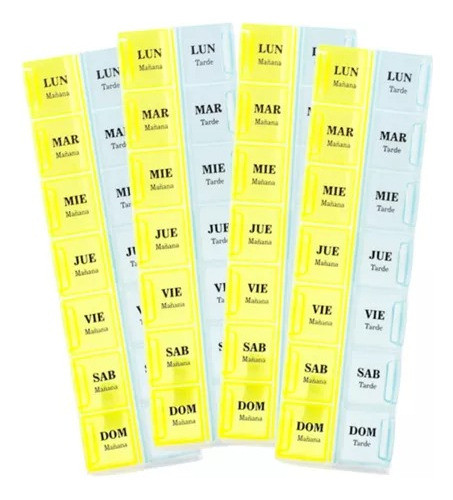 Set X4 Pastillero Semanal 2 Tomas Organizador Pastillas 0