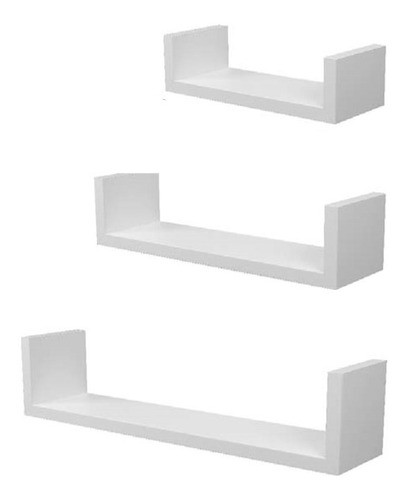 Estantes Repisas Flotantes En u, Kit De 3. Decorativo 0