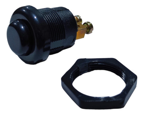 Botón Pulsador De Arranque Universal Plástico Negro Redondo 0