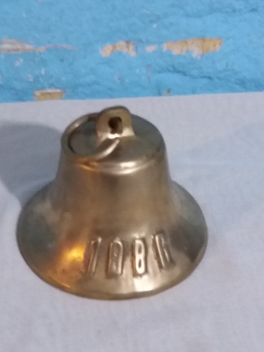 Antiguo Campana Bronce Macizo 15x15cm Con Badajo 0