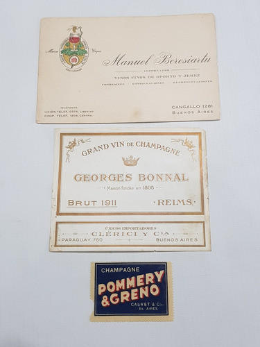 Antigua Etiquetas Champagne Pomeri Y Bonnal 1930 Mag 58837 0