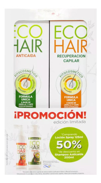 Eco Hair Kit Shampoo + Loción Tratamiento Anticaída Pelo 0