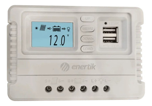 Regulador De Carga Panel Solar 30a Pwm Display Usb Enertik 0