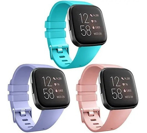 3 Mallas Compatibles Con Fitbit Versa / Versa 2 / Lite / Se 0